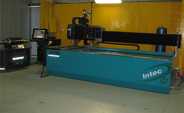 Callide Manufacturing Waterjet can cut HT plate and thin sheet as there is no heat distortion. It can also cut plastic, glass, titanium, aluminium and stainless steel.